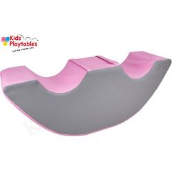 Soft Play Foam Schommelwip grijs-roze | rocker | wipwap | foamblokken | bouwblokken | Soft play speelgoed | schuimblokken